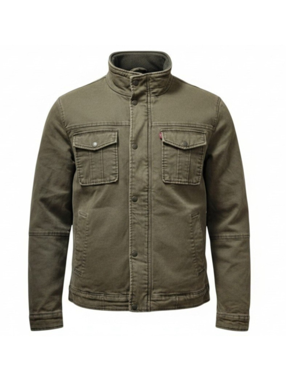 Levi's Washed Cotton Canvas Full-Zip Long-Sleeves Military Utility Jacket Large